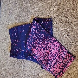 Zyia Navy Pink Splash Light n Tight Hihg Rise 7/8 length Size 14-16